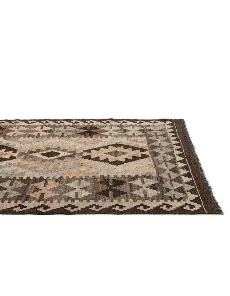 Detail image of  4' 2 x 6' 6  Hand Woven Kilim Maymana Wool Rug