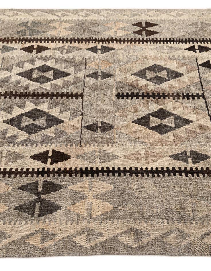 Detail image of  4' 3 x 7'  Hand Woven Kilim Maymana Wool Rug