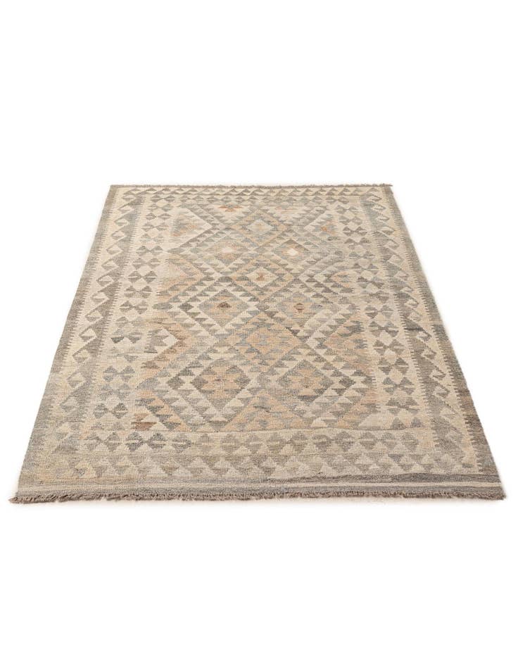 Detail image of  4' 9 x 7' 7  Hand Woven Kilim Maymana Wool Rug