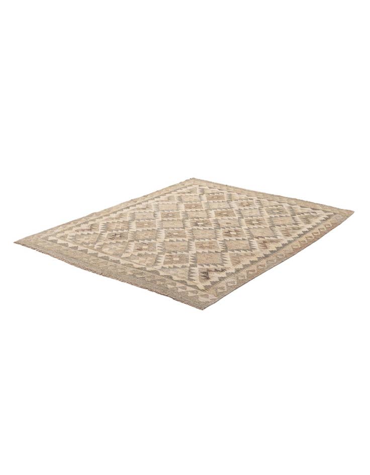 Detail image of  5' x 6' 7  Hand Woven Kilim Maymana Wool Rug