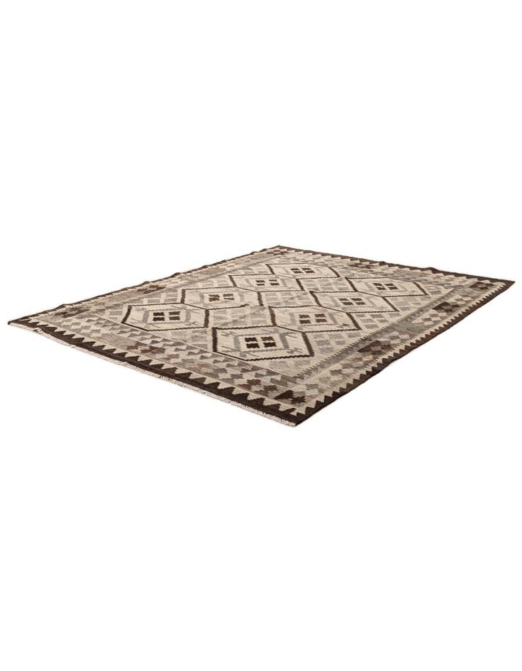 Detail image of  4' 11 x 6' 3  Hand Woven Kilim Maymana Wool Rug