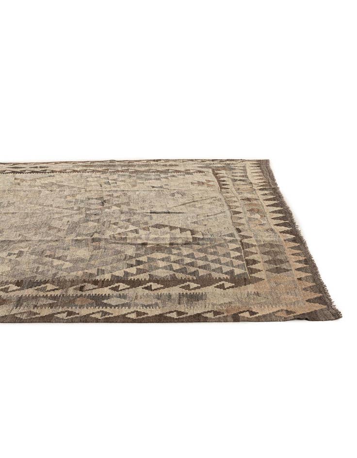 Detail image of  6' 7 x 9' 9  Hand Woven Kilim Maymana Wool Rug