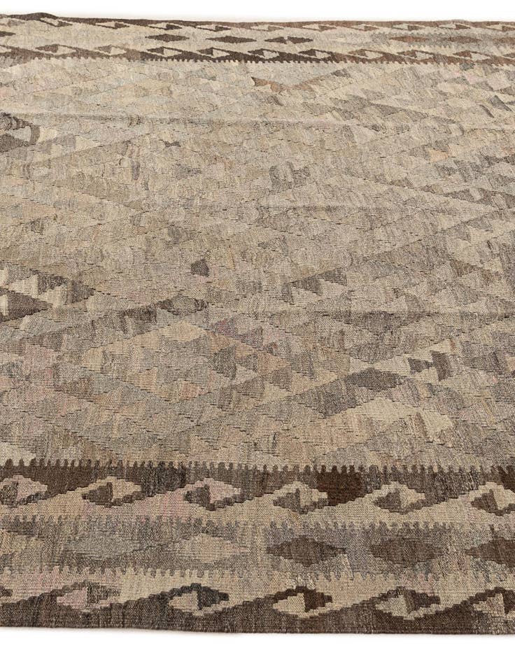 Detail image of  6' 7 x 9' 9  Hand Woven Kilim Maymana Wool Rug