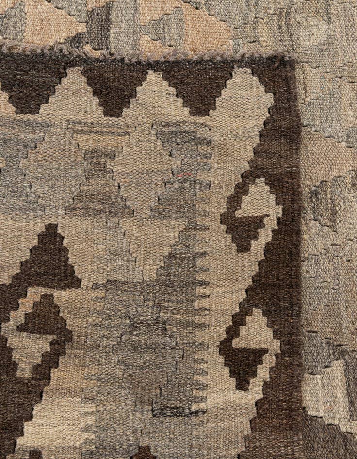 Detail image of  6' 7 x 9' 9  Hand Woven Kilim Maymana Wool Rug