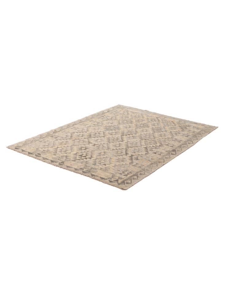 Detail image of  5' x 6' 6  Hand Woven Kilim Maymana Wool Rug