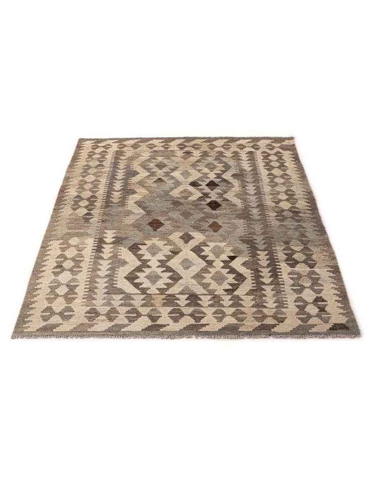 Detail image of  5' x 6' 7  Hand Woven Kilim Maymana Wool Rug