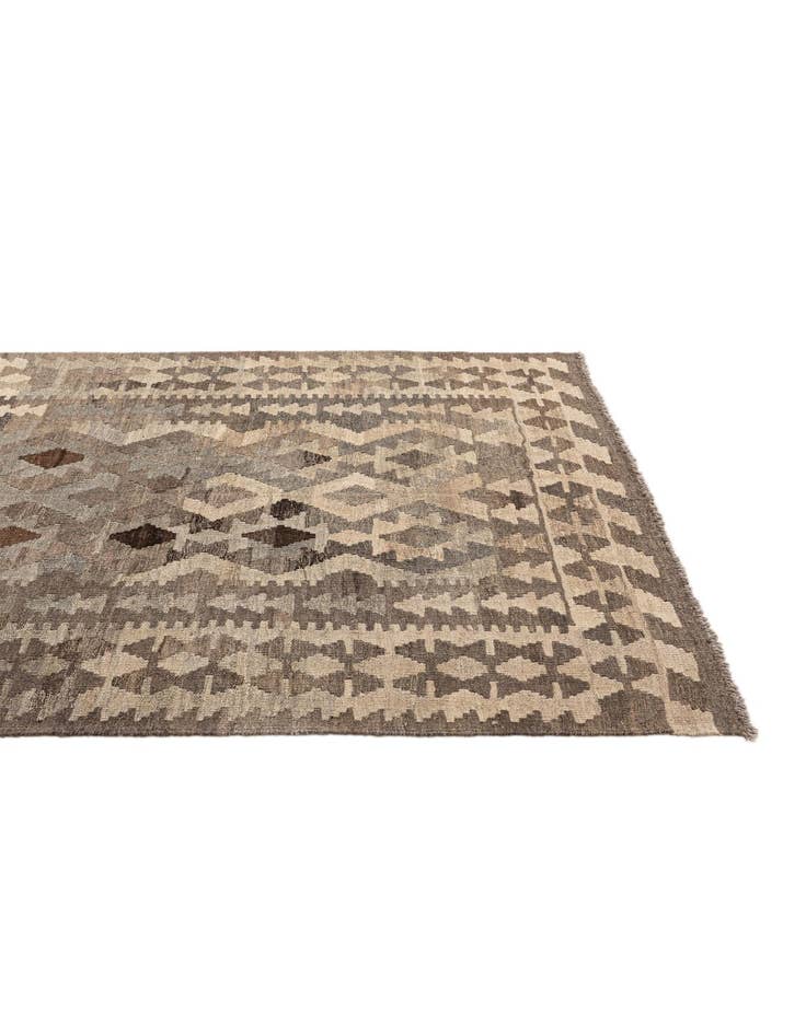 Detail image of  5' x 6' 7  Hand Woven Kilim Maymana Wool Rug