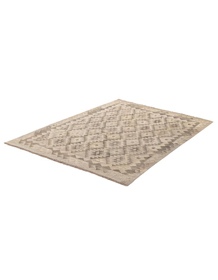 Detail image of  4' 11 x 6' 7  Hand Woven Kilim Maymana Wool Rug