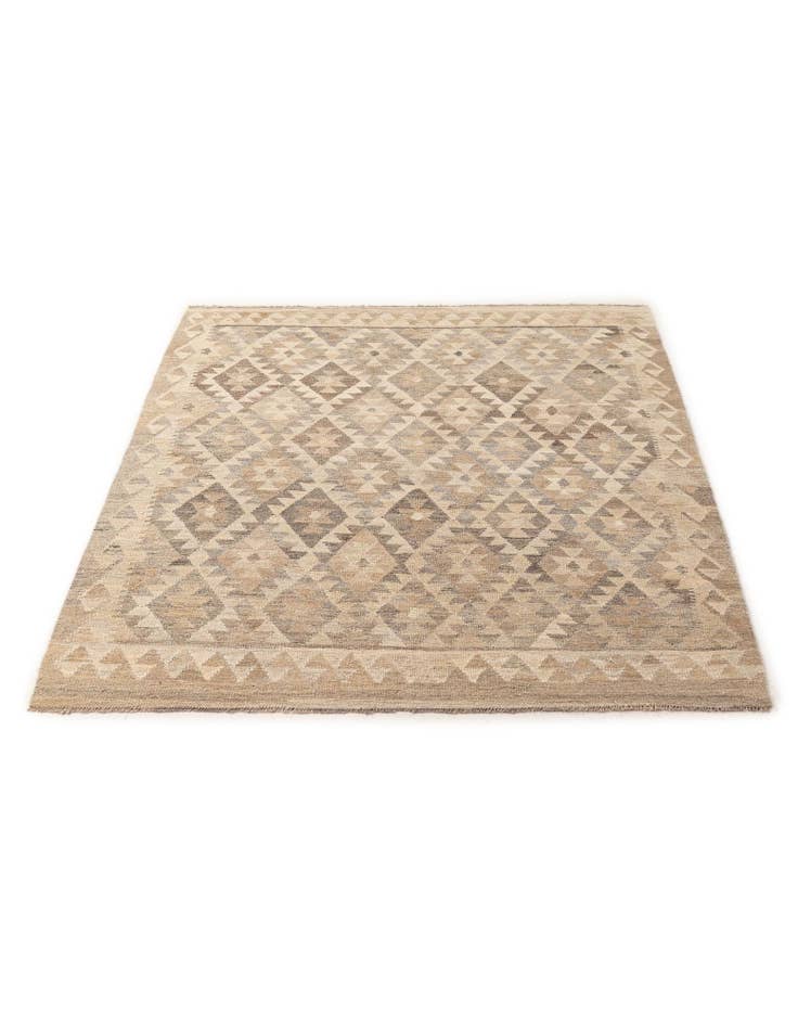 Detail image of  5' 2 x 6' 7  Hand Woven Kilim Maymana Wool Rug