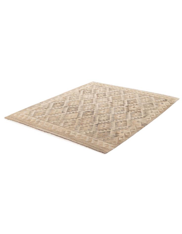 Detail image of  5' 2 x 6' 7  Hand Woven Kilim Maymana Wool Rug