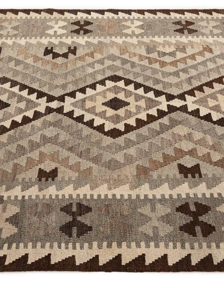 Detail image of  5' x 6' 4  Hand Woven Kilim Maymana Wool Rug