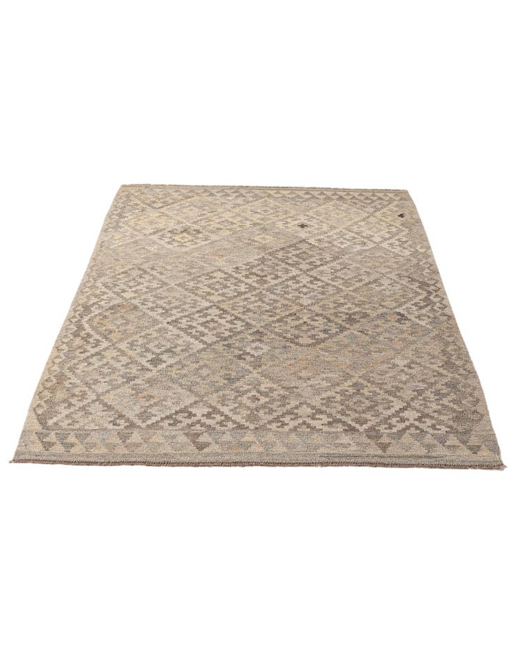 Detail image of  4' 10 x 6' 8  Hand Woven Kilim Maymana Wool Rug
