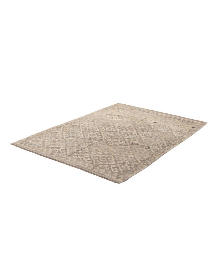 Detail image of  4' 10 x 6' 8  Hand Woven Kilim Maymana Wool Rug