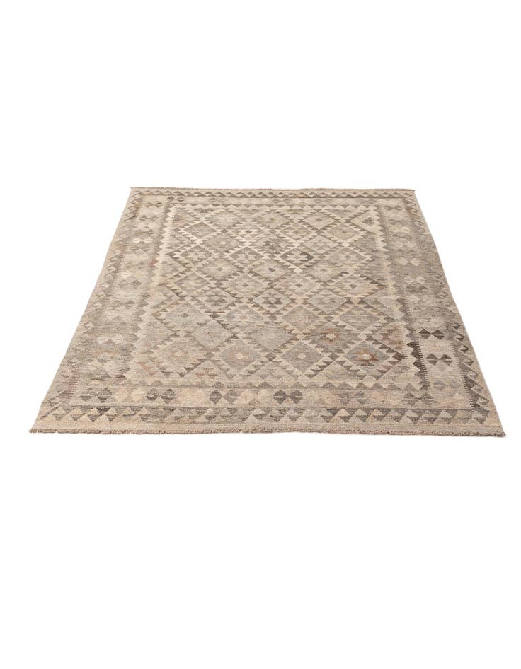 Detail image of  5' x 6' 9  Hand Woven Kilim Maymana Wool Rug