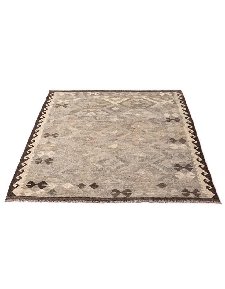 Detail image of  5' x 6' 8  Hand Woven Kilim Maymana Wool Rug