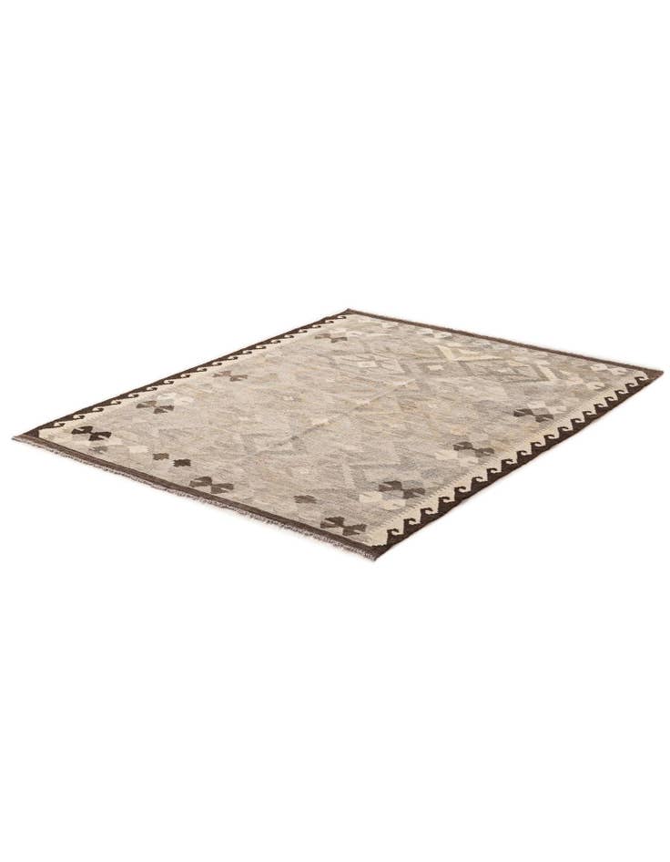 Detail image of  4' 11 x 6' 5  Hand Woven Kilim Maymana Wool Rug