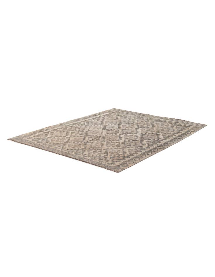 Detail image of  5' 1 x 6' 6  Hand Woven Kilim Maymana Wool Rug