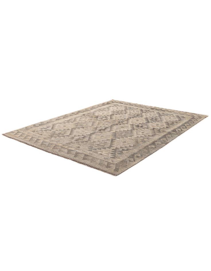 Detail image of  4' 11 x 6' 6  Hand Woven Kilim Maymana Wool Rug