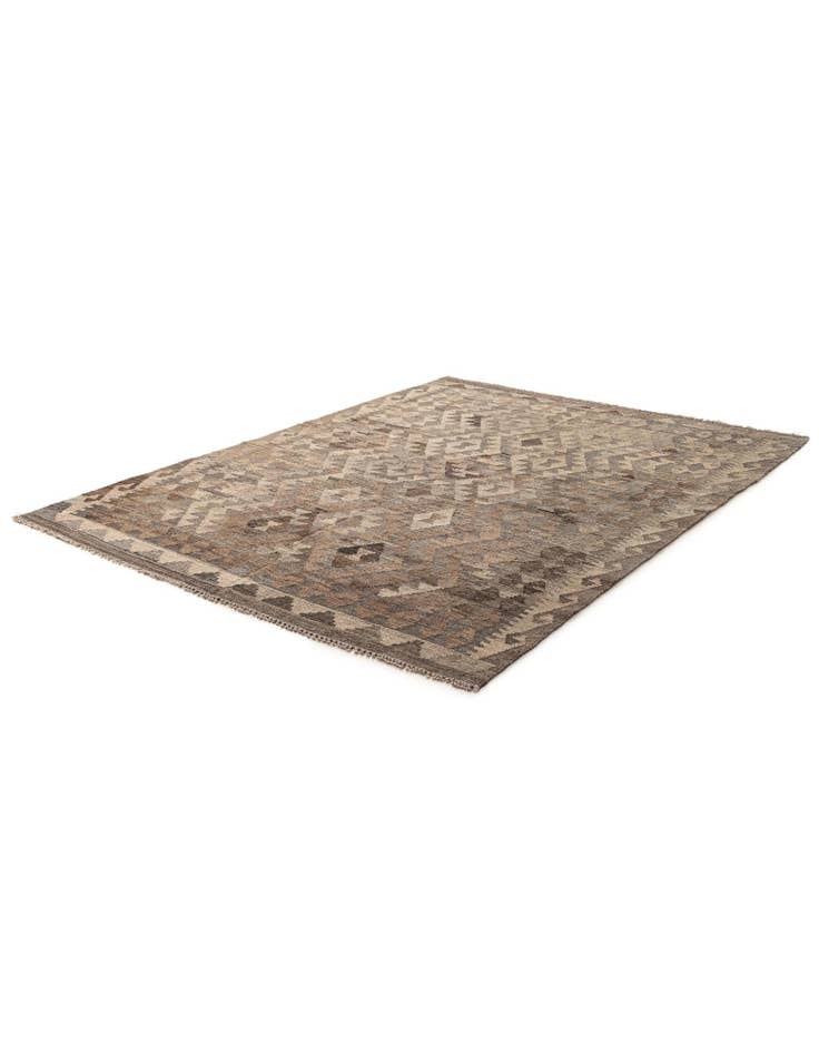 Detail image of  5' x 6' 7  Hand Woven Kilim Maymana Wool Rug