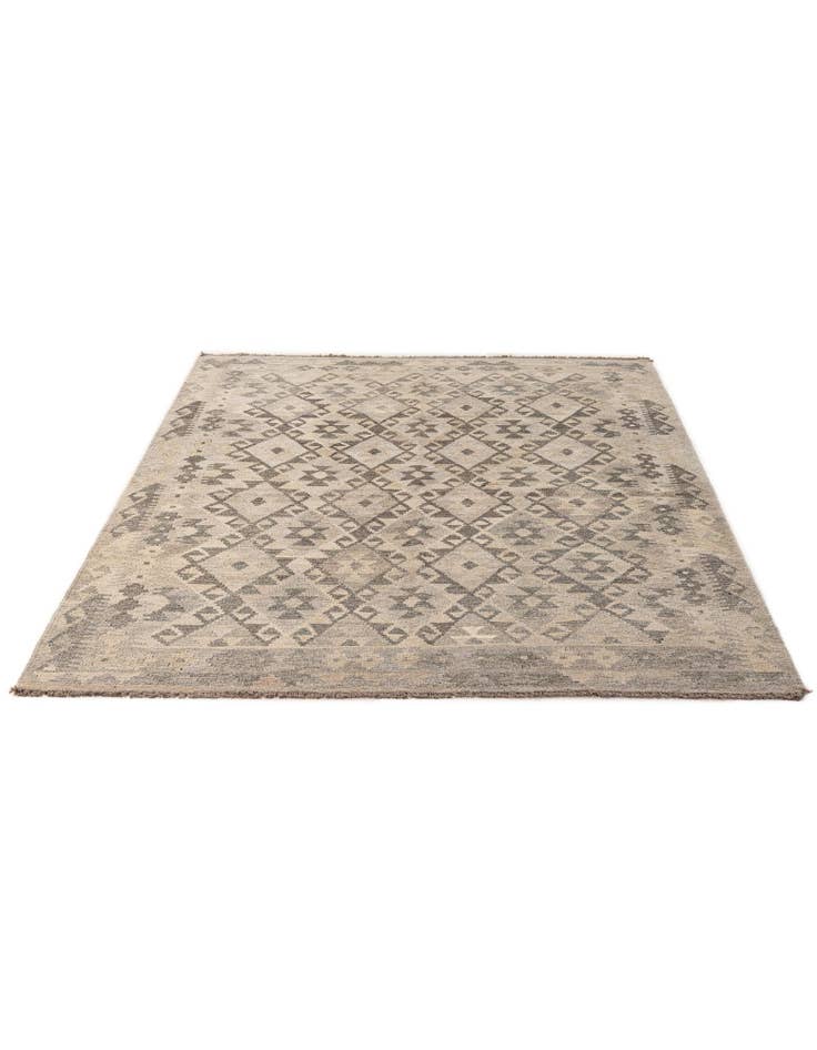 Detail image of  5' x 6' 8  Hand Woven Kilim Maymana Wool Rug