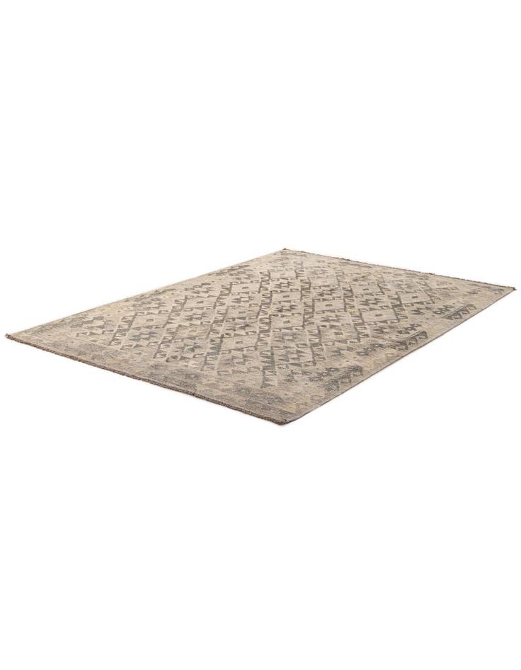 Detail image of  5' x 6' 8  Hand Woven Kilim Maymana Wool Rug