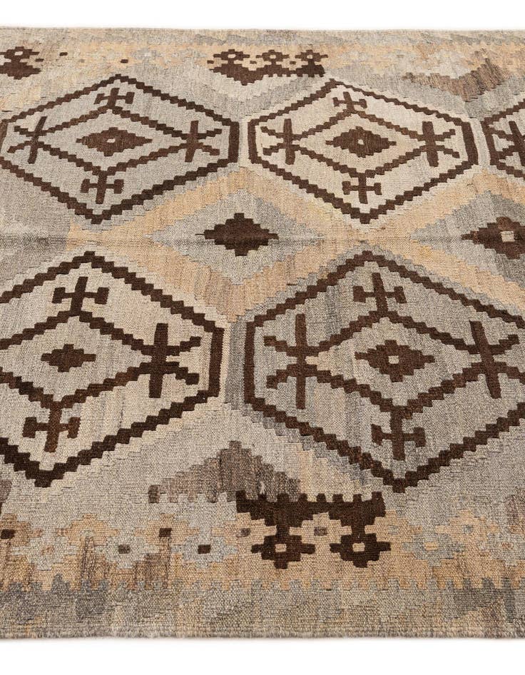 Detail image of  4' 10 x 6' 5  Hand Woven Kilim Maymana Wool Rug
