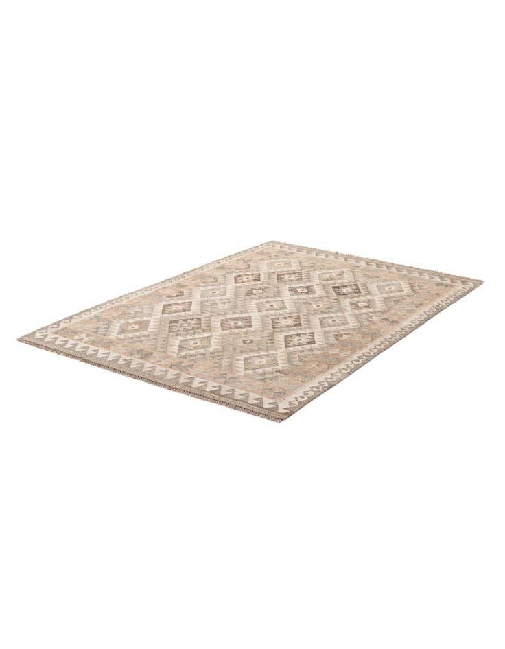 Detail image of  4' 11 x 7'  Hand Woven Kilim Maymana Wool Rug