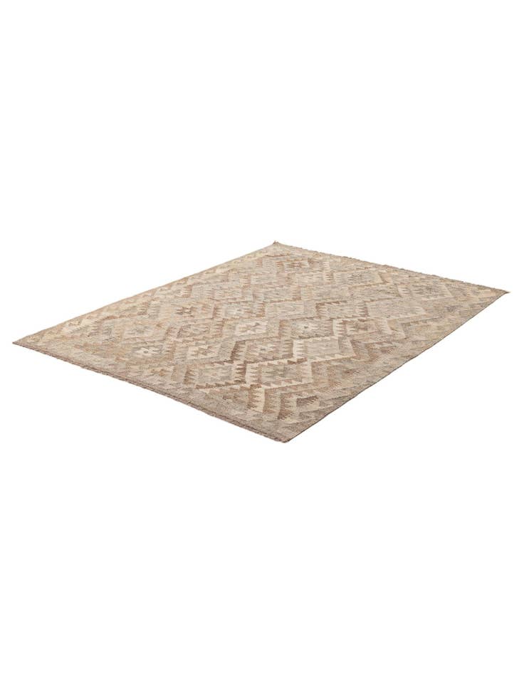 Detail image of  5' 1 x 6' 9  Hand Woven Kilim Maymana Wool Rug