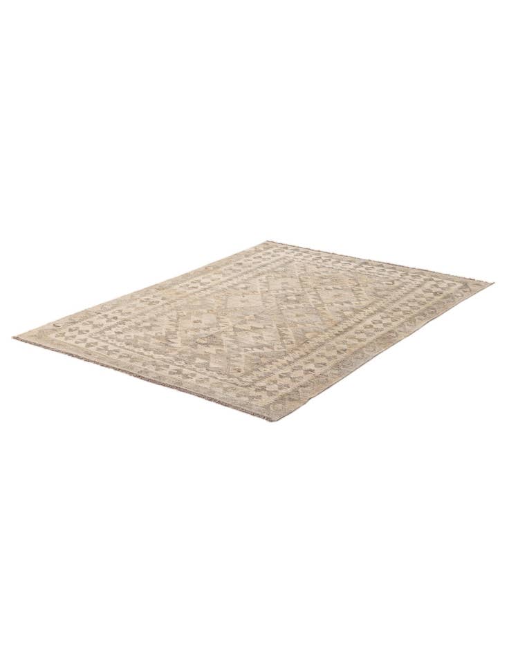 Detail image of  4' 10 x 6' 10  Hand Woven Kilim Maymana Wool Rug