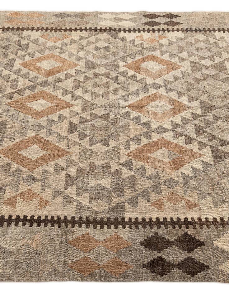 Detail image of  5' 2 x 6' 8  Hand Woven Kilim Maymana Wool Rug