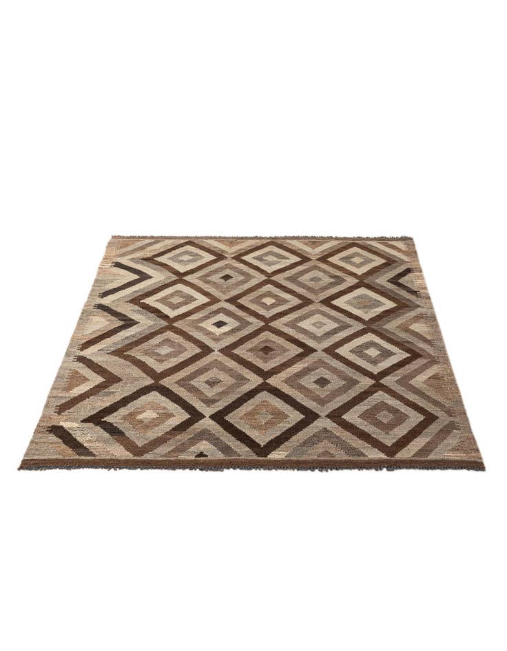 Detail image of  5' 1 x 6' 7  Hand Woven Kilim Maymana Wool Rug