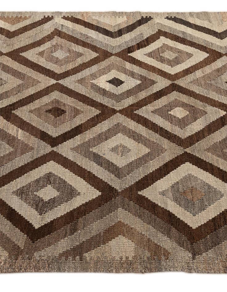 Detail image of  5' 1 x 6' 7  Hand Woven Kilim Maymana Wool Rug