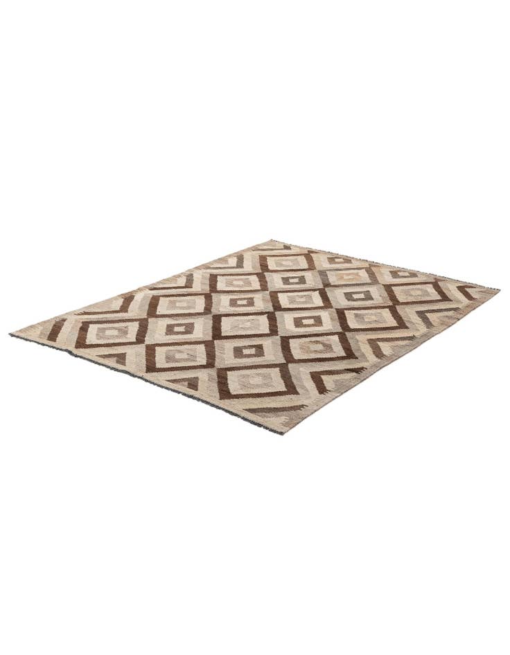 Detail image of  5' x 6' 7  Hand Woven Kilim Maymana Wool Rug