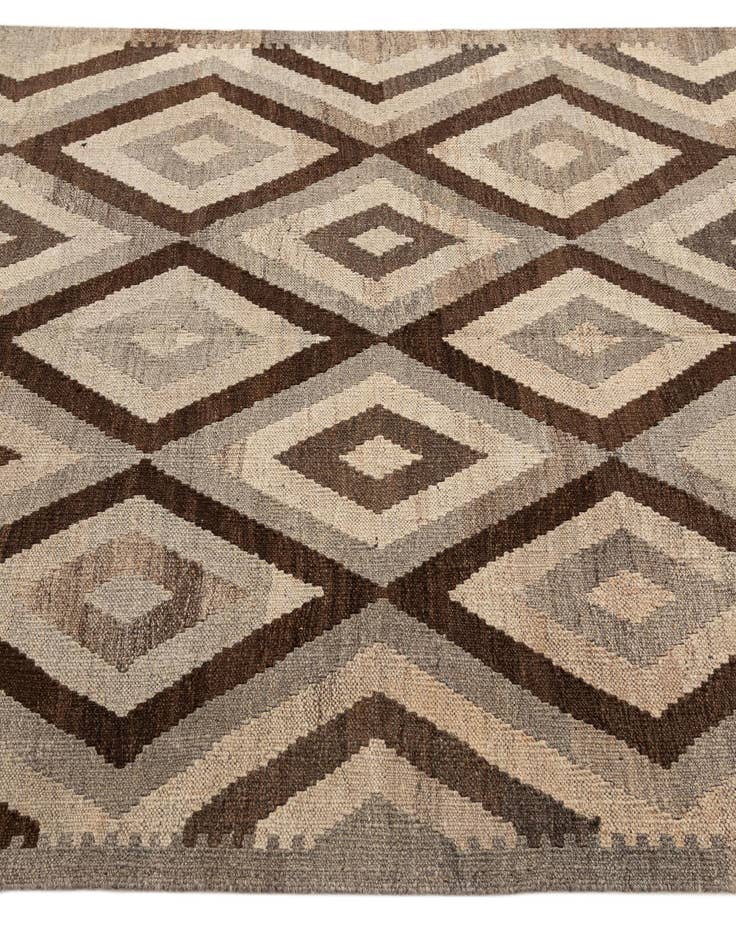 Detail image of  5' x 6' 7  Hand Woven Kilim Maymana Wool Rug