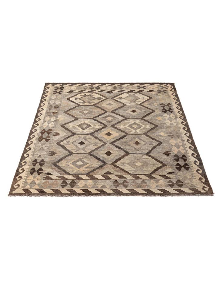 Detail image of  5' 2 x 6' 6  Hand Woven Kilim Maymana Wool Rug