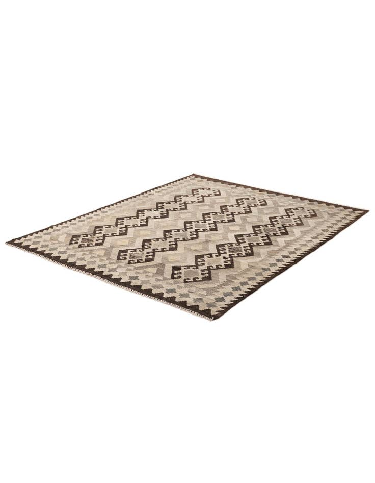 Detail image of  5' 4 x 6' 8  Hand Woven Kilim Maymana Wool Rug