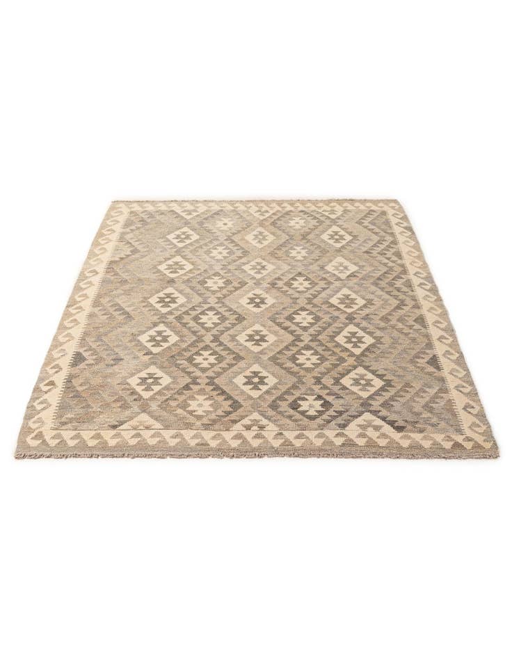 Detail image of  5' 3 x 6' 8  Hand Woven Kilim Maymana Wool Rug