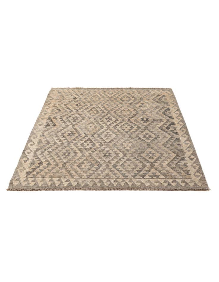 Detail image of  5' 2 x 6' 3  Hand Woven Kilim Maymana Wool Rug