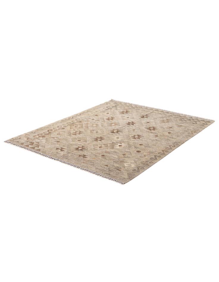 Detail image of  5' 2 x 6' 9  Hand Woven Kilim Maymana Wool Rug