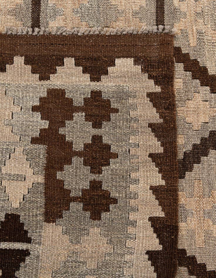 Detail image of  5' 1 x 6' 7  Hand Woven Kilim Maymana Wool Rug