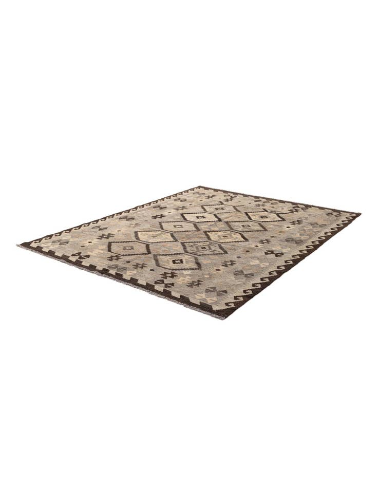 Detail image of  5' x 6' 7  Hand Woven Kilim Maymana Wool Rug