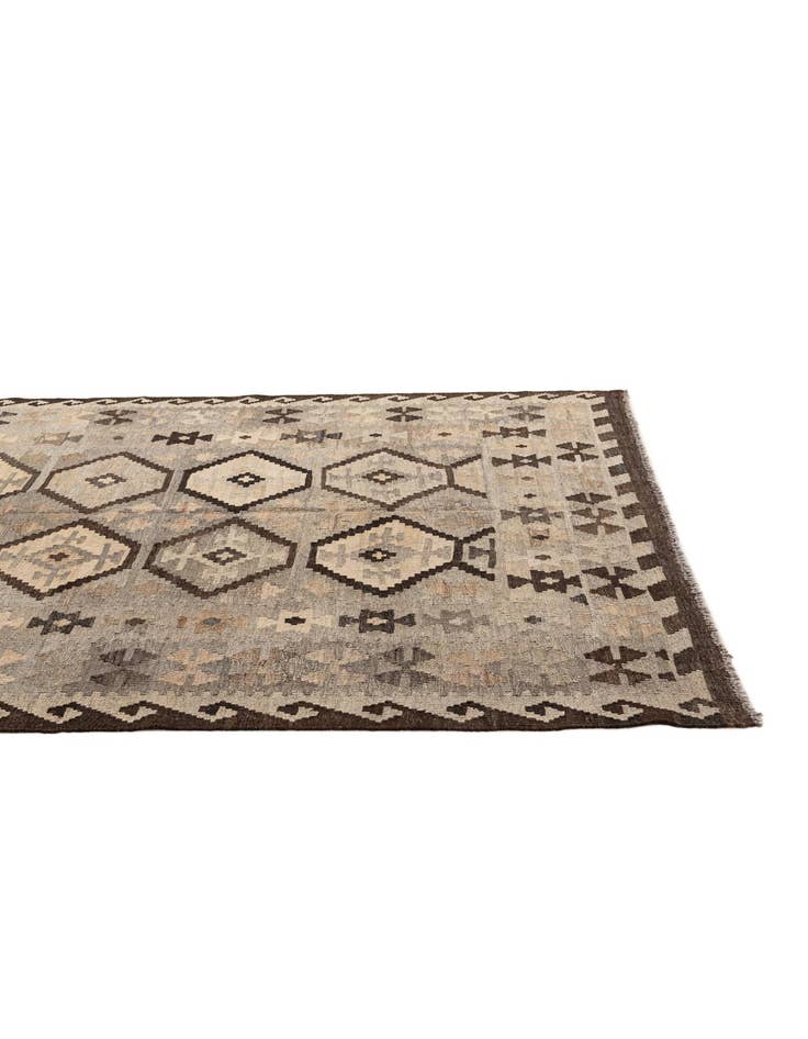 Detail image of  5' x 6' 7  Hand Woven Kilim Maymana Wool Rug
