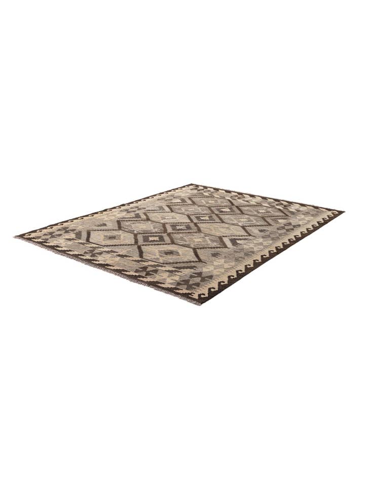 Detail image of  5' 1 x 6' 6  Hand Woven Kilim Maymana Wool Rug