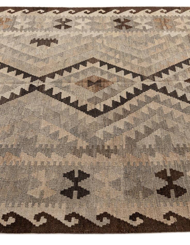 Detail image of  5' 2 x 6' 7  Hand Woven Kilim Maymana Wool Rug