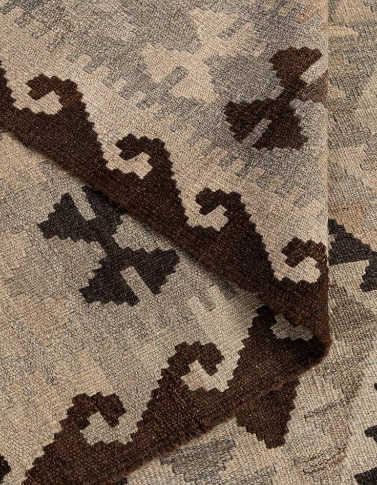Detail image of  5' 2 x 6' 7  Hand Woven Kilim Maymana Wool Rug