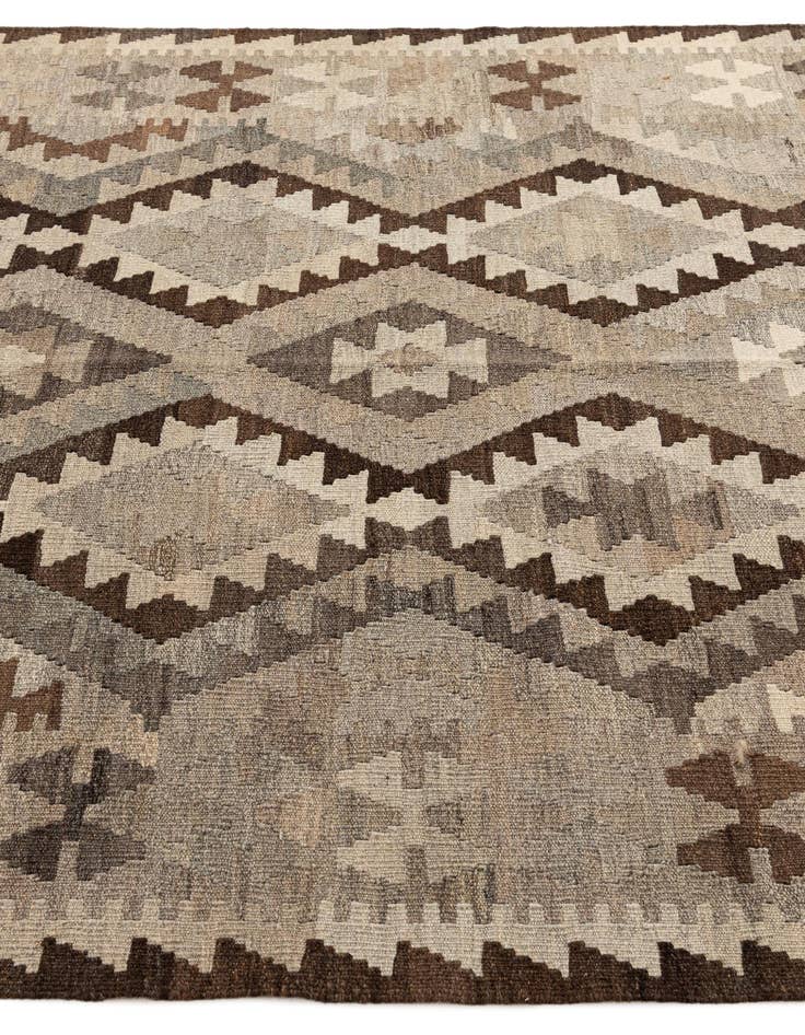 Detail image of  5' 1 x 6' 8  Hand Woven Kilim Maymana Wool Rug