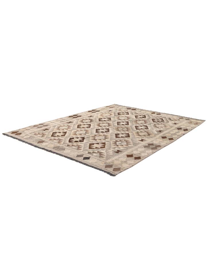 Detail image of  5' 3 x 6' 8  Hand Woven Kilim Maymana Wool Rug