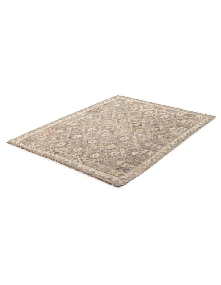 Detail image of  5' 1 x 6' 11  Hand Woven Kilim Maymana Wool Rug