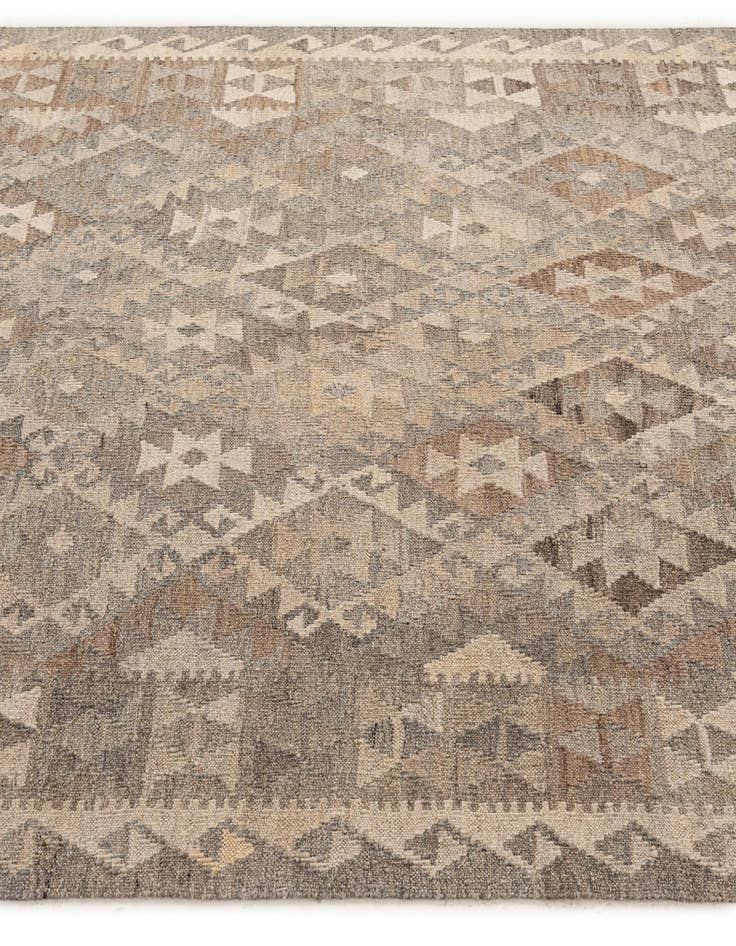 Detail image of  5' 1 x 6' 11  Hand Woven Kilim Maymana Wool Rug