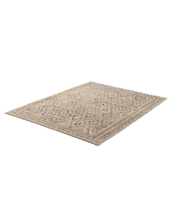 Detail image of  5' 4 x 6' 10  Hand Woven Kilim Maymana Wool Rug